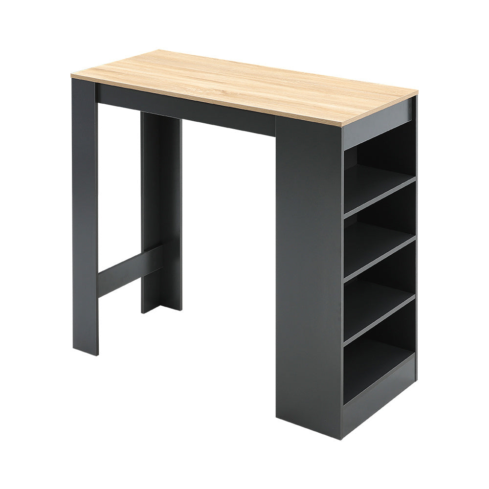 103cm H Wooden Bar Table with Open Shelves