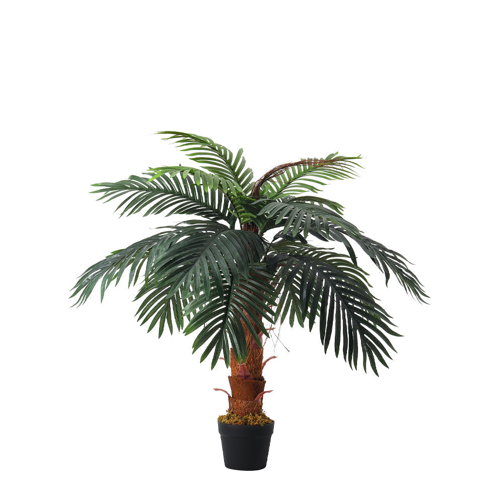 100cm Artificial Palm Tree Realistic Faux Potted Outdoor Indoor Plant